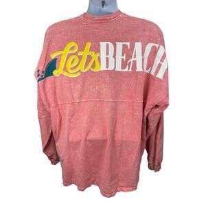 Spirit Jersey Let’s Beach Long Sleeve Shirt Size Large Blue Coastal Vibes